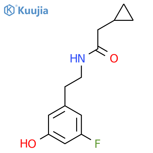 Cyclopropaneacetamide, N-[2-(3-fluoro-5-hydroxyphenyl)ethyl]- structure
