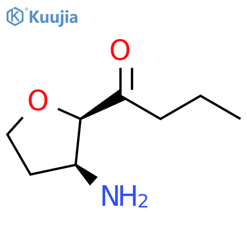 1-Butanone, 1-[(2R,3S)-3-aminotetrahydro-2-furanyl]-, rel- structure