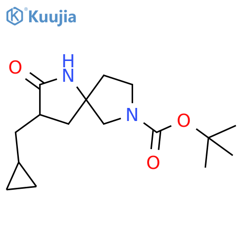 tert-butyl 3-(cyclopropylmethyl)-2-oxo-1,7-diazaspiro4.4nonane-7-carboxylate structure