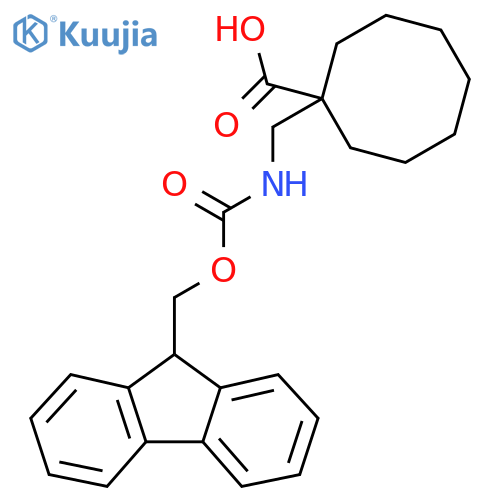 1-({(9H-fluoren-9-yl)methoxycarbonyl}amino)methylcyclooctane-1-carboxylic acid structure