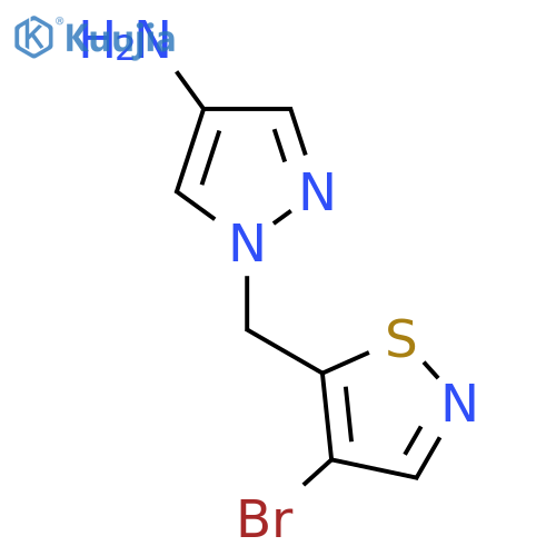 1-(4-bromo-1,2-thiazol-5-yl)methyl-1H-pyrazol-4-amine structure