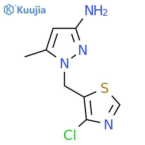 1-(4-chloro-1,3-thiazol-5-yl)methyl-5-methyl-1H-pyrazol-3-amine structure