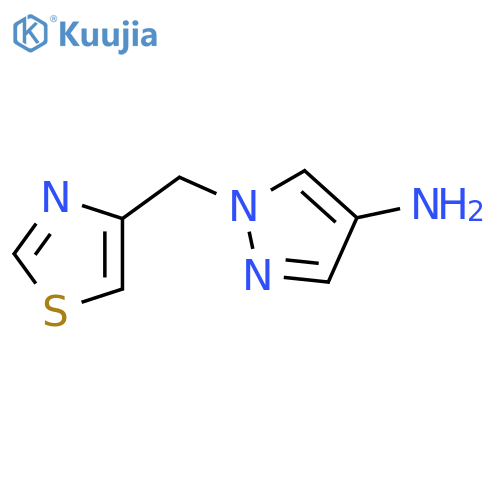 1-(1,3-thiazol-4-yl)methyl-1H-pyrazol-4-amine structure