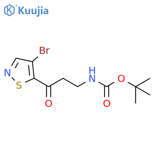 Carbamic acid, N-[3-(4-bromo-5-isothiazolyl)-3-oxopropyl]-, 1,1-dimethylethyl ester structure