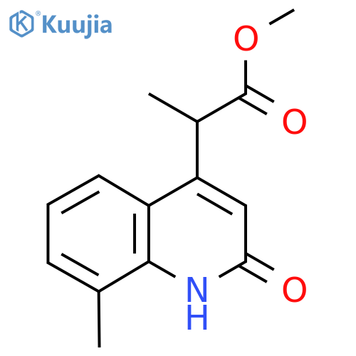 Methyl 2-(2-hydroxy-8-methylquinolin-4-yl)propanoate structure