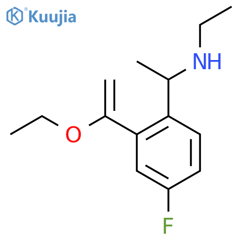 {1-[2-(1-Ethoxyethenyl)-4-fluorophenyl]ethyl}(ethyl)amine structure