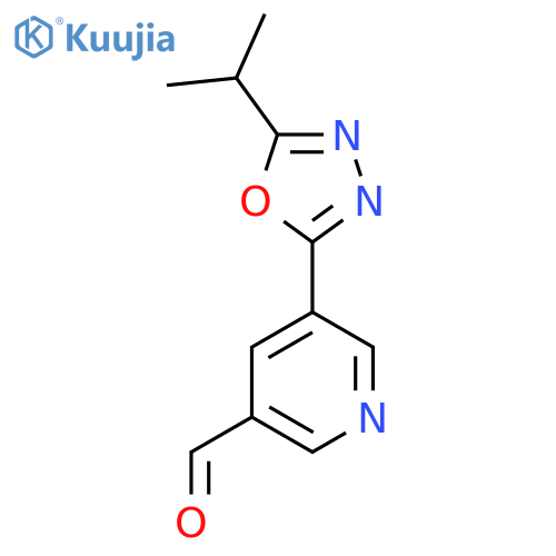 5-[5-(Propan-2-yl)-1,3,4-oxadiazol-2-yl]pyridine-3-carbaldehyde structure