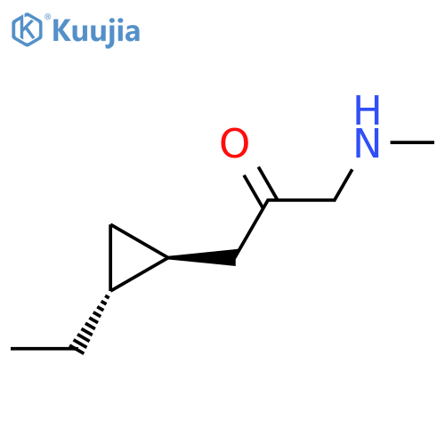 rac-1-[(1R,2S)-2-ethylcyclopropyl]-3-(methylamino)propan-2-one structure
