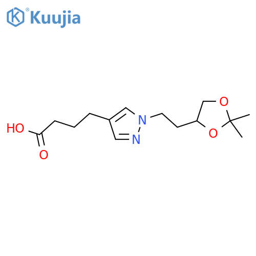 4-{1-2-(2,2-dimethyl-1,3-dioxolan-4-yl)ethyl-1H-pyrazol-4-yl}butanoic acid structure