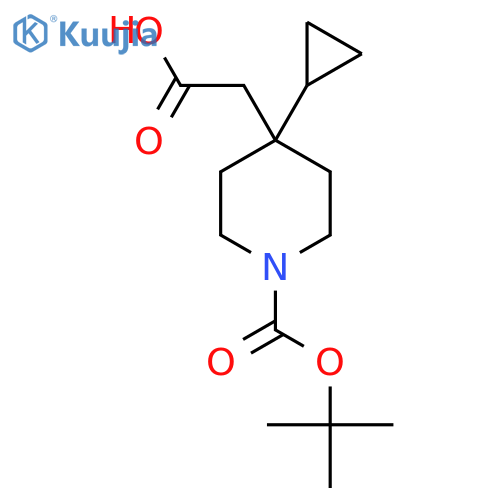 2-{1-[(tert-butoxy)carbonyl]-4-cyclopropylpiperidin-4-yl}acetic acid structure