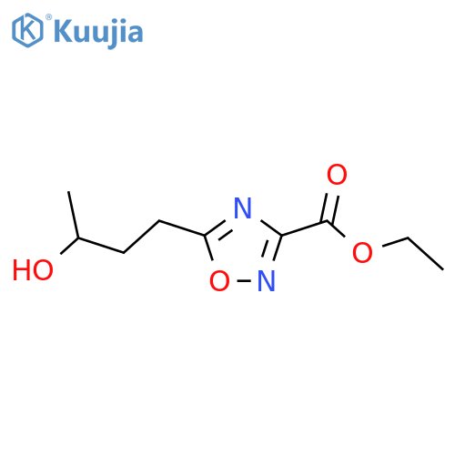 ethyl 5-(3-hydroxybutyl)-1,2,4-oxadiazole-3-carboxylate structure