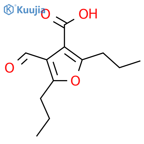 4-Formyl-2,5-dipropylfuran-3-carboxylic acid structure