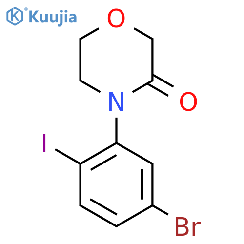 4-(5-bromo-2-iodophenyl)morpholin-3-one structure
