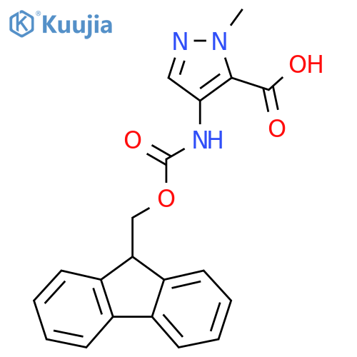 4-({[(9H-fluoren-9-yl)methoxy]carbonyl}amino)-1-methyl-1H-pyrazole-5-carboxylic acid structure