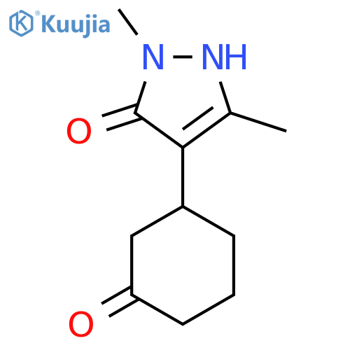 3-(5-hydroxy-1,3-dimethyl-1H-pyrazol-4-yl)cyclohexan-1-one structure