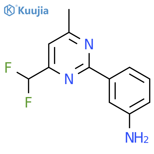 Benzenamine, 3-[4-(difluoromethyl)-6-methyl-2-pyrimidinyl]- structure