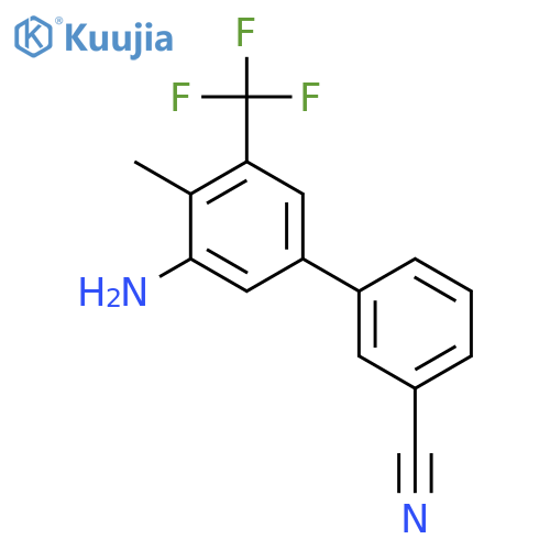 3-[3-Amino-4-methyl-5-(trifluoromethyl)phenyl]benzonitrile structure