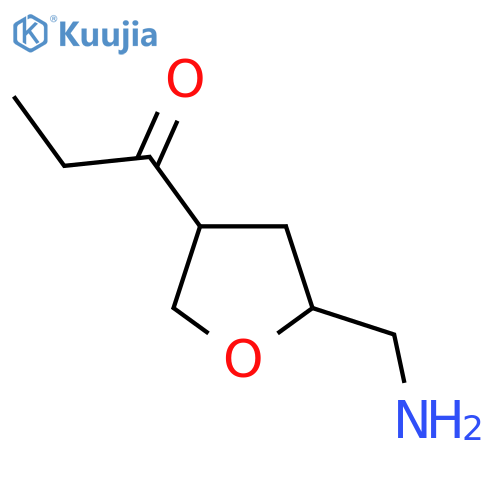 1-[5-(Aminomethyl)oxolan-3-yl]propan-1-one structure