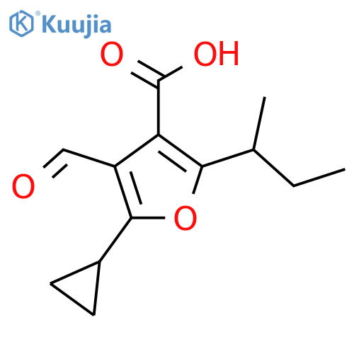 2-(Butan-2-yl)-5-cyclopropyl-4-formylfuran-3-carboxylic acid structure