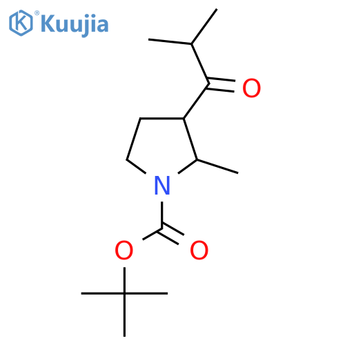Tert-butyl 2-methyl-3-(2-methylpropanoyl)pyrrolidine-1-carboxylate structure