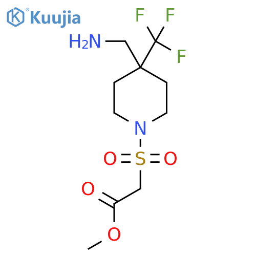 Acetic acid, 2-[[4-(aminomethyl)-4-(trifluoromethyl)-1-piperidinyl]sulfonyl]-, methyl ester structure