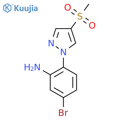 5-bromo-2-(4-methanesulfonyl-1H-pyrazol-1-yl)aniline structure