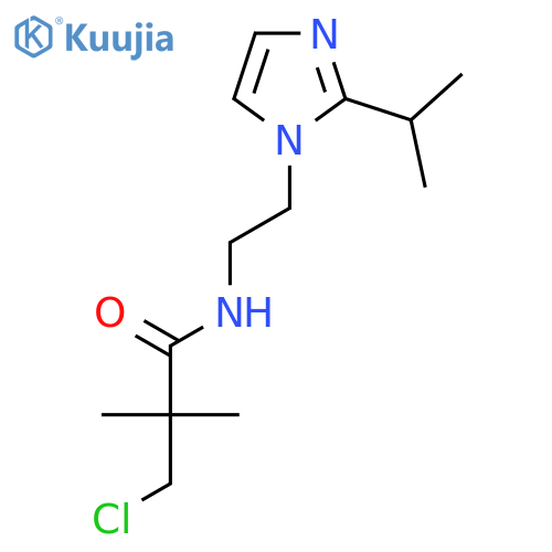 3-chloro-2,2-dimethyl-N-{2-[2-(propan-2-yl)-1H-imidazol-1-yl]ethyl}propanamide structure