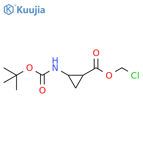 Cyclopropanecarboxylic acid, 2-[[(1,1-dimethylethoxy)carbonyl]amino]-, chloromethyl ester structure