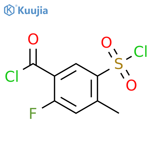 Benzoyl chloride, 5-(chlorosulfonyl)-2-fluoro-4-methyl- structure
