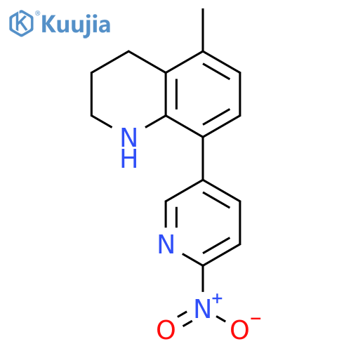 Quinoline, 1,2,3,4-tetrahydro-5-methyl-8-(6-nitro-3-pyridinyl)- structure