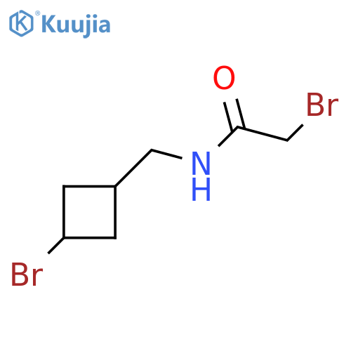 2-bromo-N-[(3-bromocyclobutyl)methyl]acetamide structure