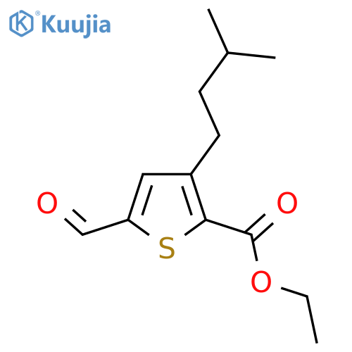 Ethyl 5-formyl-3-(3-methylbutyl)thiophene-2-carboxylate structure