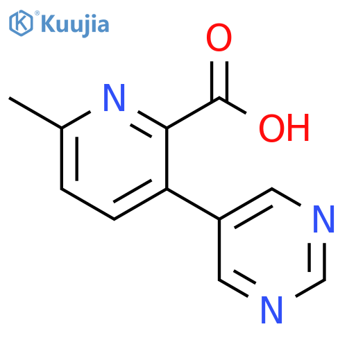 2-Pyridinecarboxylic acid, 6-methyl-3-(5-pyrimidinyl)- structure