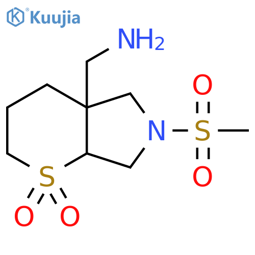 4a-(Aminomethyl)-6-methanesulfonyl-octahydro-1lambda6-thiopyrano[2,3-c]pyrrole-1,1-dione structure
