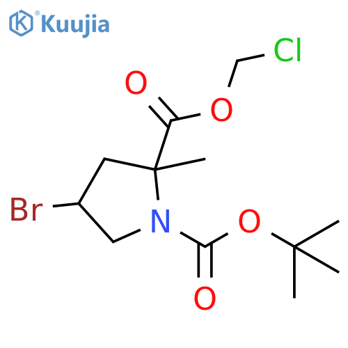 1,2-Pyrrolidinedicarboxylic acid, 4-bromo-2-methyl-, 2-(chloromethyl) 1-(1,1-dimethylethyl) ester structure