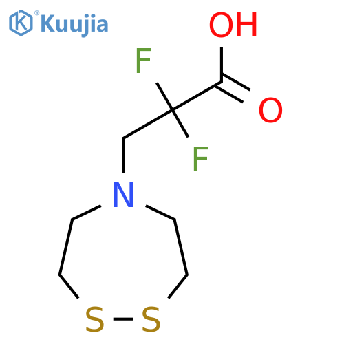 3-(1,2,5-Dithiazepan-5-yl)-2,2-difluoropropanoic acid structure
