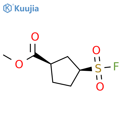 rac-methyl (1R,3S)-3-(fluorosulfonyl)cyclopentane-1-carboxylate structure
