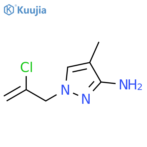 1H-Pyrazol-3-amine, 1-(2-chloro-2-propen-1-yl)-4-methyl- structure