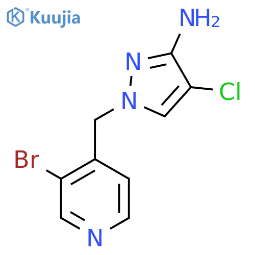 1-(3-bromopyridin-4-yl)methyl-4-chloro-1H-pyrazol-3-amine structure