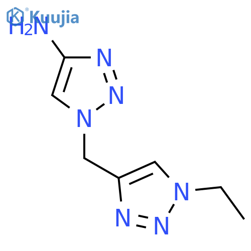 1-(1-ethyl-1H-1,2,3-triazol-4-yl)methyl-1H-1,2,3-triazol-4-amine structure