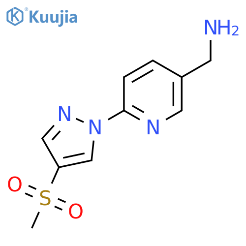 6-(4-methanesulfonyl-1H-pyrazol-1-yl)pyridin-3-ylmethanamine structure