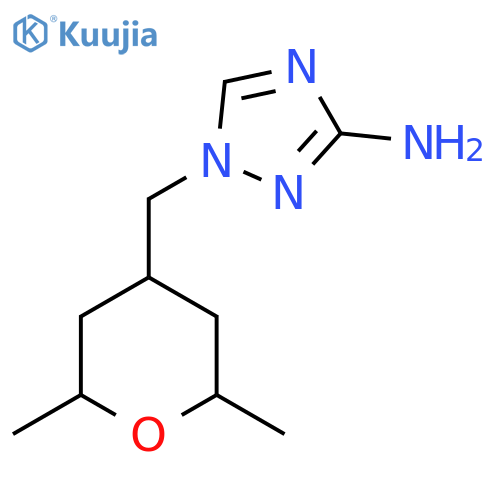 1-(2,6-dimethyloxan-4-yl)methyl-1H-1,2,4-triazol-3-amine structure