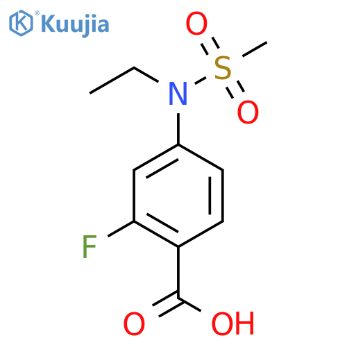 4-(N-ethylmethanesulfonamido)-2-fluorobenzoic acid structure