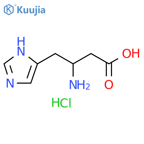 1H-Imidazole-5-butanoic acid, β-amino-, hydrochloride (1:1) structure