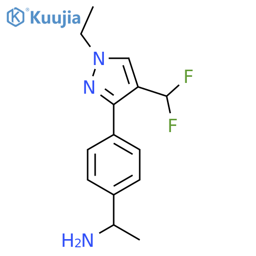 1-{4-4-(difluoromethyl)-1-ethyl-1H-pyrazol-3-ylphenyl}ethan-1-amine structure