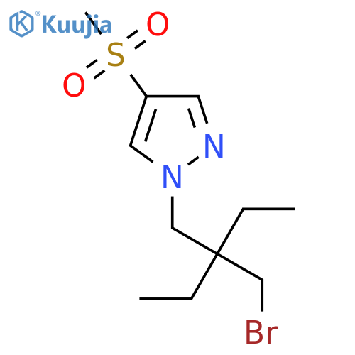 1-2-(bromomethyl)-2-ethylbutyl-4-methanesulfonyl-1H-pyrazole structure
