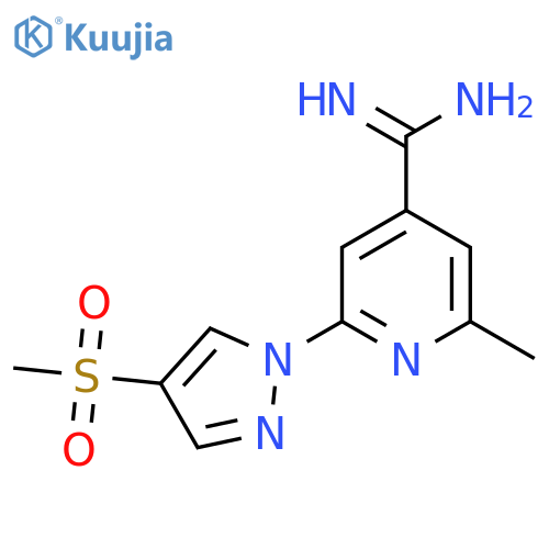 2-(4-methanesulfonyl-1H-pyrazol-1-yl)-6-methylpyridine-4-carboximidamide structure