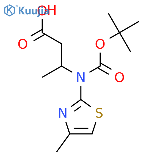 3-{[(Tert-butoxy)carbonyl](4-methyl-1,3-thiazol-2-yl)amino}butanoic acid structure