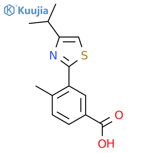 4-Methyl-3-[4-(propan-2-yl)-1,3-thiazol-2-yl]benzoic acid structure