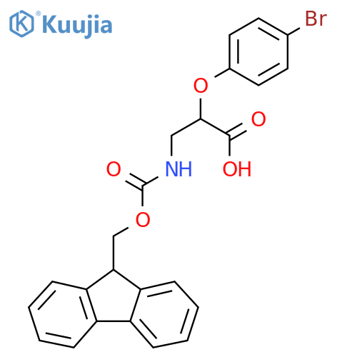 2-(4-bromophenoxy)-3-({[(9H-fluoren-9-yl)methoxy]carbonyl}amino)propanoic acid structure